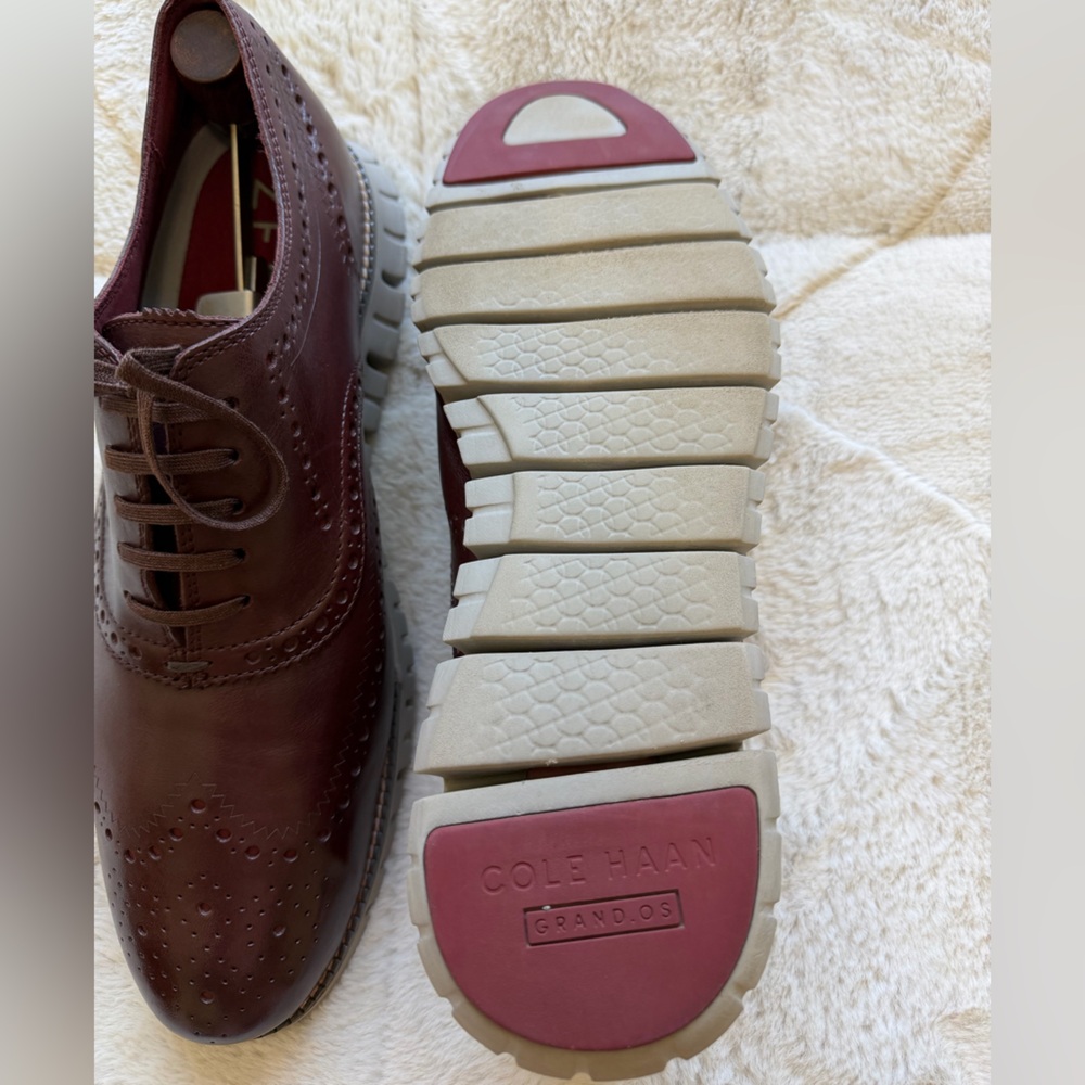 $220 Cole Haan Zerogrand Dark Brown Wingtip Brogue Oxford Leather Shoes 11.5 - Picture 7 of 9